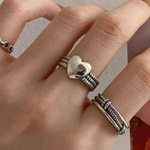 New Minimalist 925 Sterling Silver Heart Ring